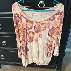 LC Lauren Conrad Floral Print Women's Top